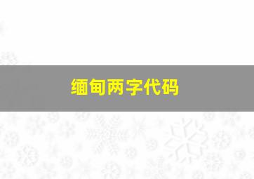 缅甸两字代码