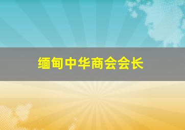 缅甸中华商会会长