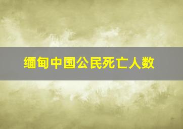 缅甸中国公民死亡人数