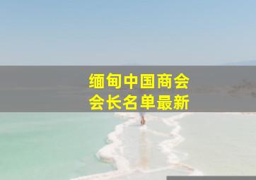 缅甸中国商会会长名单最新