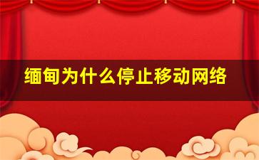 缅甸为什么停止移动网络