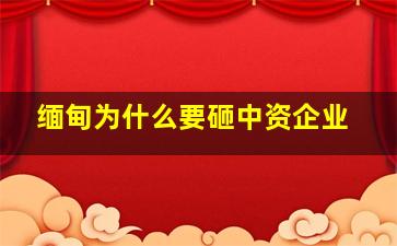 缅甸为什么要砸中资企业