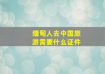 缅甸人去中国旅游需要什么证件