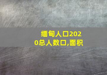 缅甸人口2020总人数口,面积