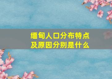 缅甸人口分布特点及原因分别是什么