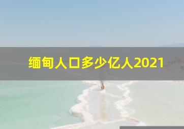 缅甸人口多少亿人2021