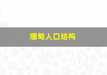 缅甸人口结构