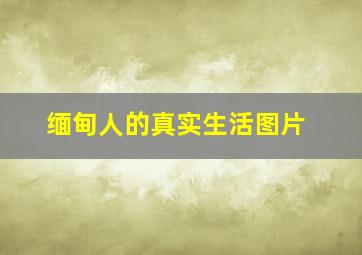 缅甸人的真实生活图片