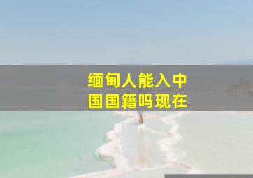 缅甸人能入中国国籍吗现在