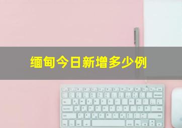 缅甸今日新增多少例