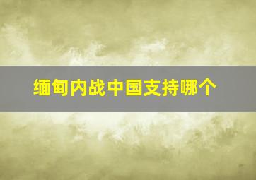 缅甸内战中国支持哪个