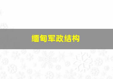 缅甸军政结构