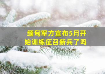 缅甸军方宣布5月开始训练征召新兵了吗