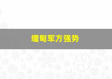 缅甸军方强势