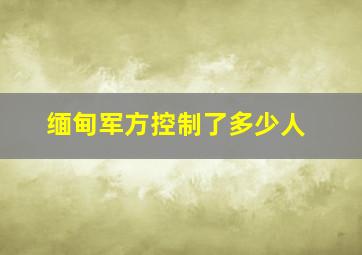 缅甸军方控制了多少人