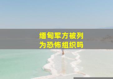 缅甸军方被列为恐怖组织吗