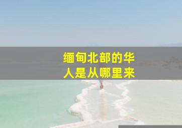 缅甸北部的华人是从哪里来