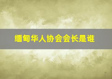 缅甸华人协会会长是谁