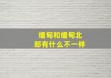 缅甸和缅甸北部有什么不一样