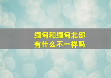 缅甸和缅甸北部有什么不一样吗