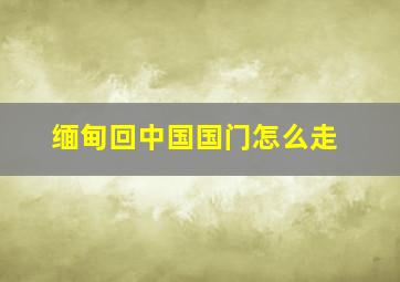 缅甸回中国国门怎么走