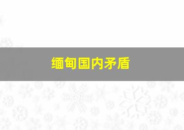 缅甸国内矛盾