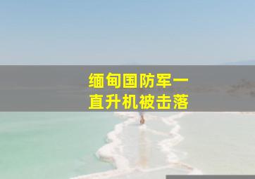 缅甸国防军一直升机被击落