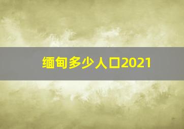 缅甸多少人口2021