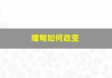 缅甸如何政变