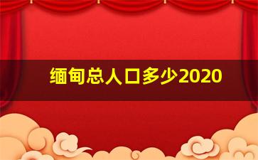 缅甸总人口多少2020