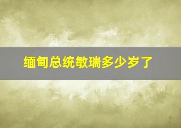 缅甸总统敏瑞多少岁了