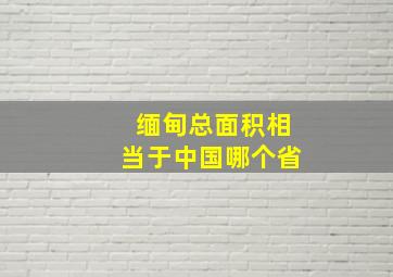 缅甸总面积相当于中国哪个省