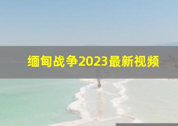 缅甸战争2023最新视频