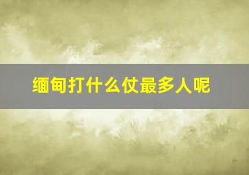 缅甸打什么仗最多人呢