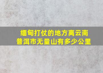 缅甸打仗的地方离云南普洱市无量山有多少公里