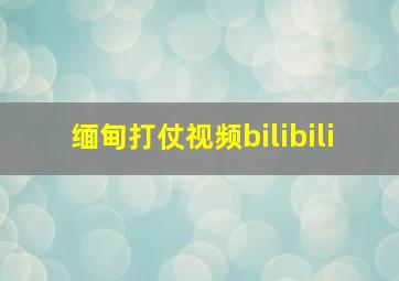 缅甸打仗视频bilibili