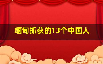 缅甸抓获的13个中国人