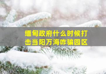 缅甸政府什么时候打击当阳万海咋骗园区