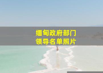 缅甸政府部门领导名单照片