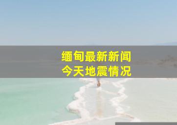 缅甸最新新闻今天地震情况