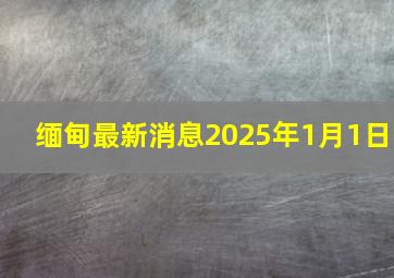 缅甸最新消息2025年1月1日