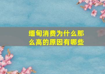 缅甸消费为什么那么高的原因有哪些