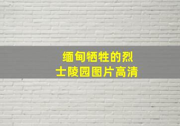 缅甸牺牲的烈士陵园图片高清