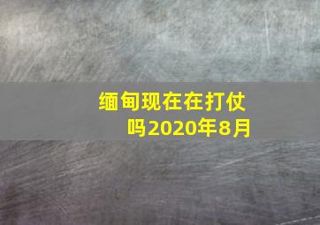 缅甸现在在打仗吗2020年8月