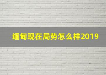 缅甸现在局势怎么样2019