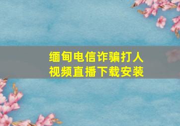 缅甸电信诈骗打人视频直播下载安装