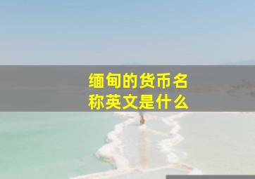 缅甸的货币名称英文是什么