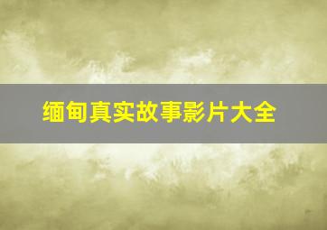 缅甸真实故事影片大全