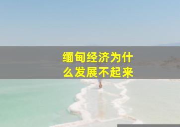 缅甸经济为什么发展不起来