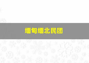 缅甸缅北民团